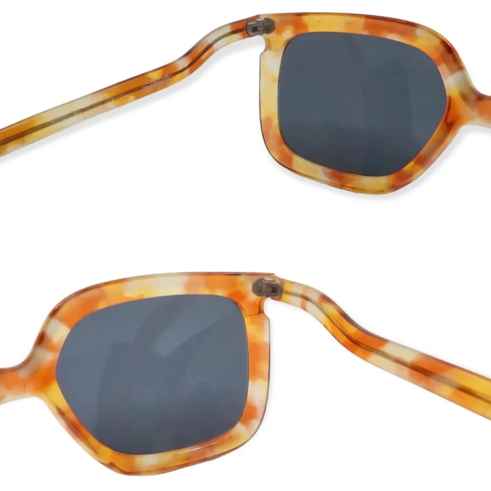1970’s Oversized Silhouette Sunglasses in Orange Swirl, Mod M70, Made in Austria